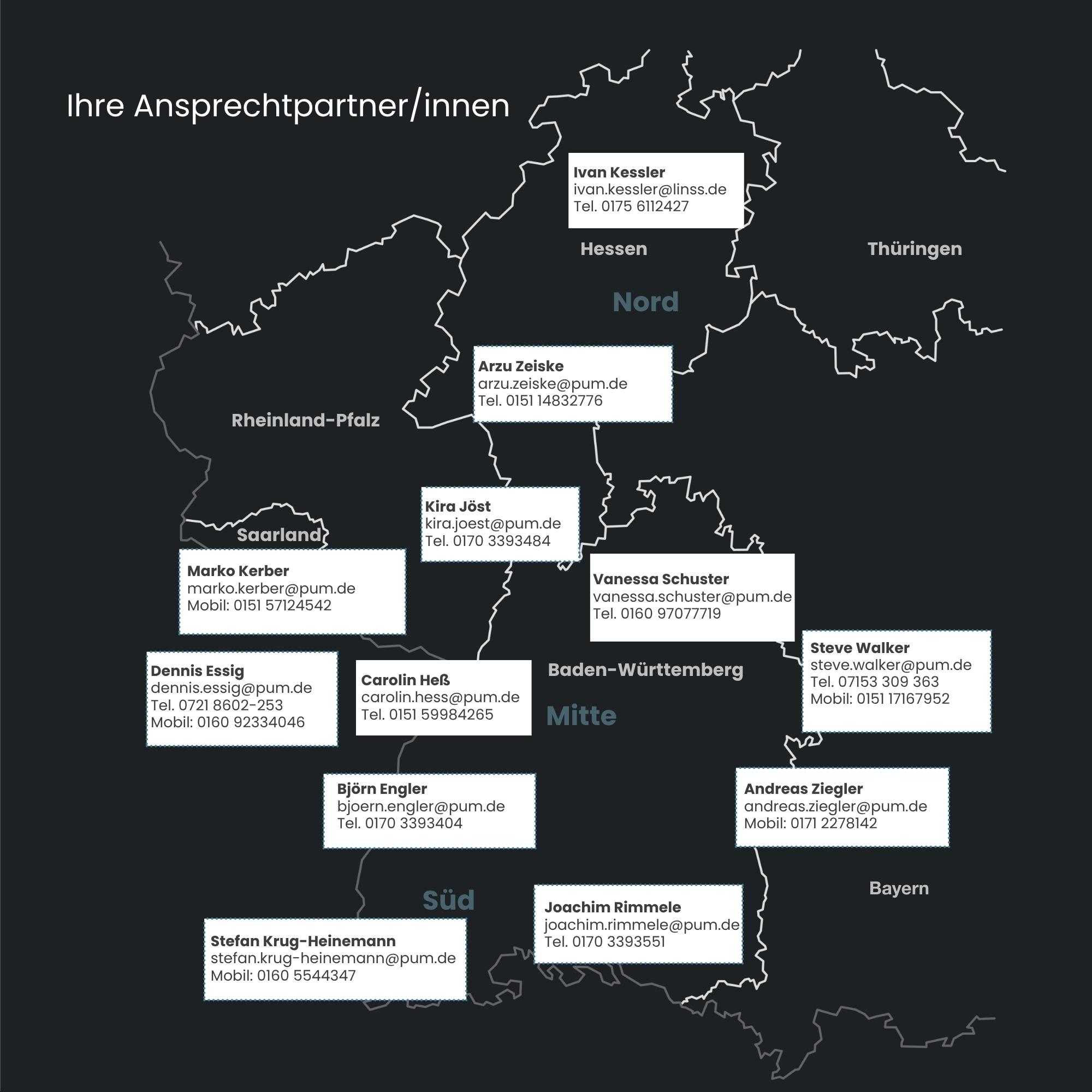  Ansprechpartner der PFEIFFER & MAY Gruppe