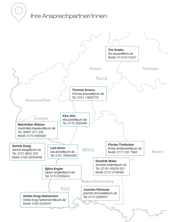  Ansprechpartner der PFEIFFER & MAY Gruppe