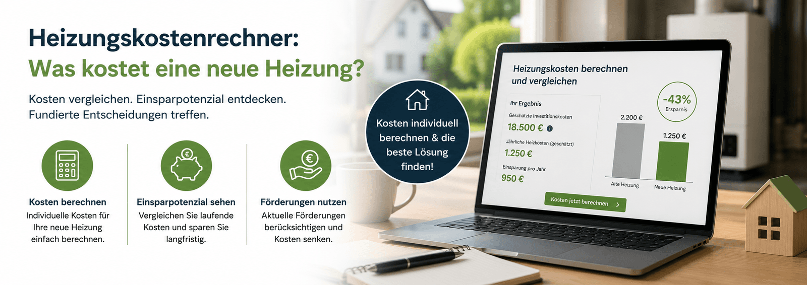 Heizungs-Kosten-Rechner – was kostet eine neue Heizung?